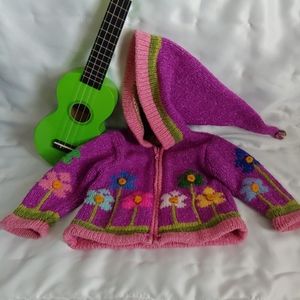Sweet flowered toddler sweater